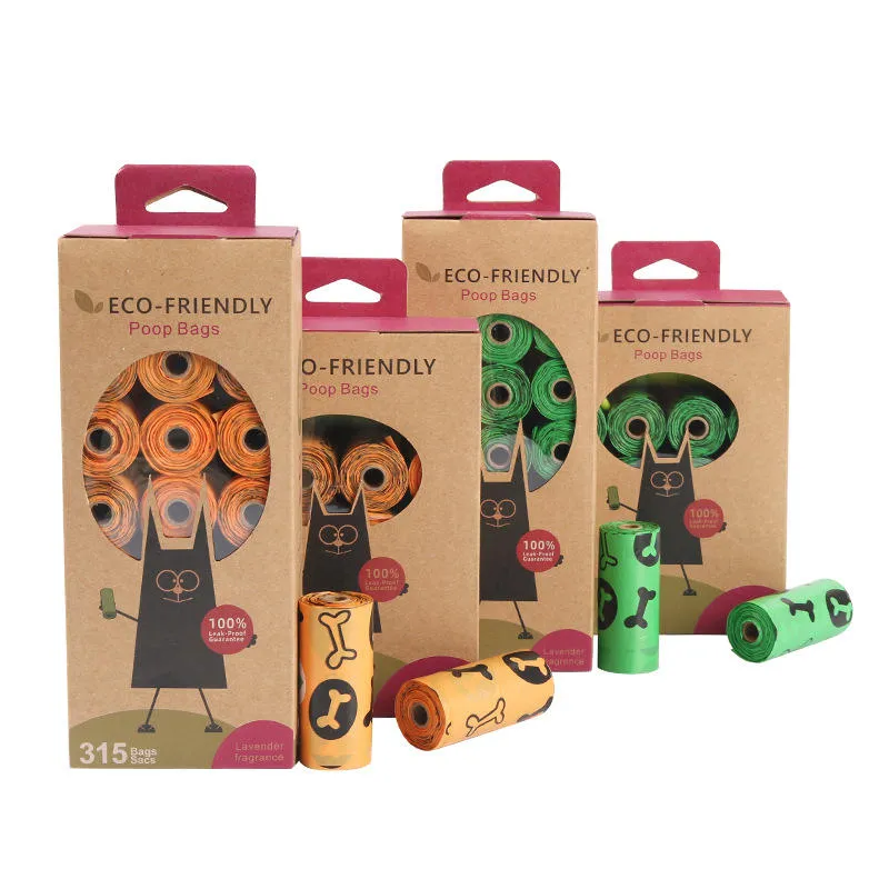 Custom Eco-friendly Dog Cornstarch Eco Friendly Compostable Biodegradable Poop Bags Plastic Customized Package dog poop bag